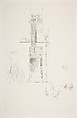 Cocks and Hens, Hôtel Colbert, James McNeill Whistler (American, Lowell, Massachusetts 1834–1903 London), Transfer lithograph, printed on grayish ivory chine mounted on ivory plate paper; only state (Chicago)