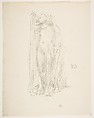 Model Draping, James McNeill Whistler  American, Transfer lithograph, with additions in graphite; only state (Chicago); printed in black ink on modern laid paper