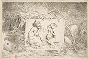 Bacchanale - Satyr and Nymph with Infant and Infant Satyr, Jean Honoré Fragonard  French, Etching, second state