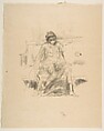 The Draped Figure Seated, from "L'Estampe Originale", James McNeill Whistler American, Transfer lithograph with stumping; only state (Chicago); printed in black ink