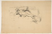 Nude Model Reclining (Nude Model Resting), James McNeill Whistler (American, Lowell, Massachusetts 1834–1903 London), Transfer lithograph with stumping; third state of three (Chicago); printed  in black ink on cream laid paper