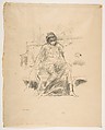 The Draped Figure, Seated, James McNeill Whistler  American, Transfer lithograph with stumping; only state (Chicago);  printed in black ink on heavyweight tan laid Japanese vellum