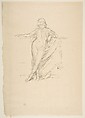 Little Draped Figure, Leaning, James McNeill Whistler  American, Transfer lithograph; only state (Chicago); printed in black ink on cream laid Japamese vellum