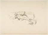 Nude Model, Reclining (Nude Model Resting), James McNeill Whistler  American, Transfer lithograph with stumping, printed in grayish-black ink on medium weight laid paper; third state of three (Chicago)