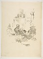 Late Picquet, James McNeill Whistler  American, Transfer lithograph; only state (Chicago); printed in black ink on fine laid cream (darkened) Japanese paper.