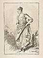 Femme debout de face, Jean Honoré Fragonard French, Etching