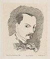 Portrait of Charles Baudelaire, after his own design of 1848, Félix Bracquemond French, Etching