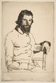 Portrait of Charles Meryon, Félix Bracquemond French, Etching; first state of two