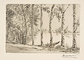 Trembles au bord de la Seine, Félix Bracquemond French, Etching, drypoint; second state of three