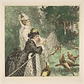 In the Zoological Garden, Félix Bracquemond  French, Color etching, drypoint, and aquatint; seventh state of seven