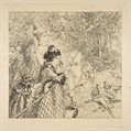 In the Zoological Garden, Félix Bracquemond French, Etching; first state of seven