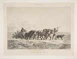 Team of Cattle (Haut-Dauphiné), from "L'Artiste", Félix Bracquemond French, Etching; second state of two
