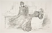 The Sisters, James McNeill Whistler (American, Lowell, Massachusetts 1834–1903 London), Transfer lithograph with scraping, printed on grayish white chine mounted on white plate paper; first state of two (Chicago)