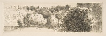 Landscape study, outside Sèvres, Félix Bracquemond  French, Etching; second state of four