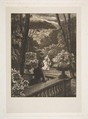Scène dans un parc, le soir, Félix Bracquemond French, Etching
