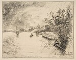 Vue du Pont des Saints-Pères, from "L'Art", Félix Bracquemond French, Etching; fourth state of four