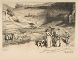 Les Demoiselles de village, Félix Bracquemond French, Etching; third state of three