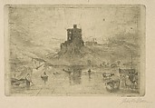 Dedham Castle, after Turner, John Sloan American, Etching