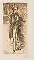 Monsieur Monleard, John Sloan  American, Etching with light brown plate tone around figure, green on vest, and light brown on face and hands