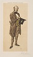 Cousin Brouillard, John Sloan  American, Etching with light brown plate tone around figure, red brown on vest, and black on hat, tie, and shoes