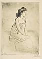 Girl Seated, John Sloan American, Drypoint