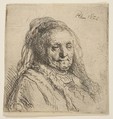 The Artist's Mother: Head and Bust, Three-Quarters Right, Rembrandt (Rembrandt van Rijn) (Dutch, Leiden 1606–1669 Amsterdam), Etching; New Holl. second state of four