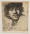 Rembrandt in a Cap, Open Mouthed and Staring: Bust in Outline (copy), Rembrandt (Rembrandt van Rijn)  Dutch, Etching