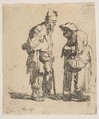 Beggar Man and Beggar Woman Conversing, Rembrandt (Rembrandt van Rijn) Dutch, Etching; New Holl. second state of three