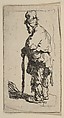 Beggar Leaning on a Stick, Facing Left, Rembrandt (Rembrandt van Rijn) (Dutch, Leiden 1606–1669 Amsterdam), Etching
