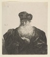 Old Man with Beard, Fur Cap, and Velvet Cloak, Rembrandt (Rembrandt van Rijn) Dutch, Etching; third state
