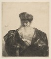 Old Man with Beard, Fur Cap, and Velvet Cloak, Rembrandt (Rembrandt van Rijn) Dutch, Etching; second state