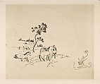 Decoration for a Plate: A Field, Félix Bracquemond French, Etching