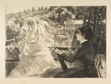 La Terrasse de la Villa Brancas, Félix Bracquemond  French, Etching, drypoint; seventh state of eight