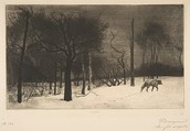 Hiver (Le Loup dans la neige), Félix Bracquemond  French, Etching; fourth state of four