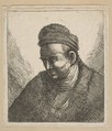 Beardless Man in Fur Cloak and Cap: Bust, David Deuchar  British, Scottish, Etching