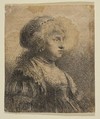 Saskia with Pearls in Her Hair, Rembrandt (Rembrandt van Rijn)  Dutch, Etching