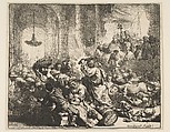 Christ Driving the Money Changers from the Temple, Rembrandt (Rembrandt van Rijn) (Dutch, Leiden 1606–1669 Amsterdam), Etching