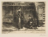 Girl and Beggar, John Sloan  American, Etching