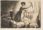 Turning out the Light, from "New York City Life", John Sloan American, Etching
