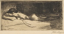 Prone Nude, John Sloan  American, Etching