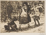 Girls Sliding, John Sloan  American, Etching