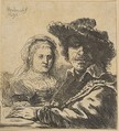 Rembrandt and his Wife (copy), Chevalier Ignace Joseph de Claussin (French, 1766–1844 Paris), Etching