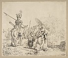 The Baptism of The Eunuch, Rembrandt (Rembrandt van Rijn) Dutch, Etching, touches of gray wash; second of four states