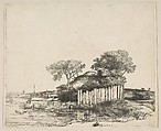 Cottage with a White Paling, Rembrandt (Rembrandt van Rijn) (Dutch, Leiden 1606–1669 Amsterdam), Etching and drypoint; third of three states