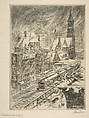 Snowstorm in the Village, John Sloan  American, Etching