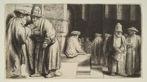 Jews in a Synagogue, Rembrandt (Rembrandt van Rijn)  Dutch, Etching and drypoint; fourth of nine states