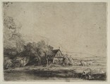 Landscape with a Cow Drinking, Rembrandt (Rembrandt van Rijn)  Dutch, Etching and drypoint; reworked by Claude-Henri Watelet;  third of five states