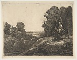 Flight into Egypt: Altered from Tobias and the Angel by Hercules Segers, Rembrandt (Rembrandt van Rijn)  Dutch, Etching reworked with drypoint and burin by Rembrandt; fifth of six states