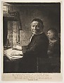 Lieven Willemsz van Coppenol with his Grandson, Rembrandt (Rembrandt van Rijn)  Dutch, Etching and drypoin, plate darkened with mezzotint rockert; sixth of seven states
