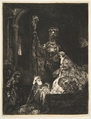 The Presentation in the Temple in the Dark Manner, Rembrandt (Rembrandt van Rijn) (Dutch, Leiden 1606–1669 Amsterdam), Etching and drypoint